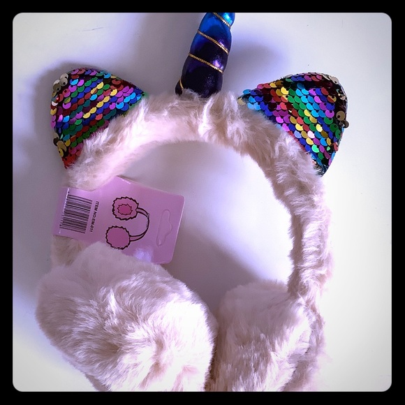 Other - Cute beige UNICORN WARM EAR MUFFS 🎁